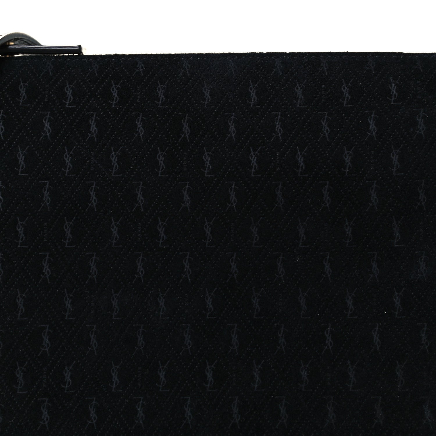 Saint Laurent Suede All-Over Monogram Crossbody Black 8 of 10