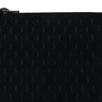 Saint Laurent Suede All-Over Monogram Crossbody Black 8 of 10