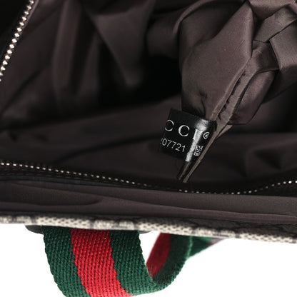 Gucci Tender GG Supreme Monogram Textured Dollar Calfskin Web Tote Beige Ebony New Acero 7 of 11