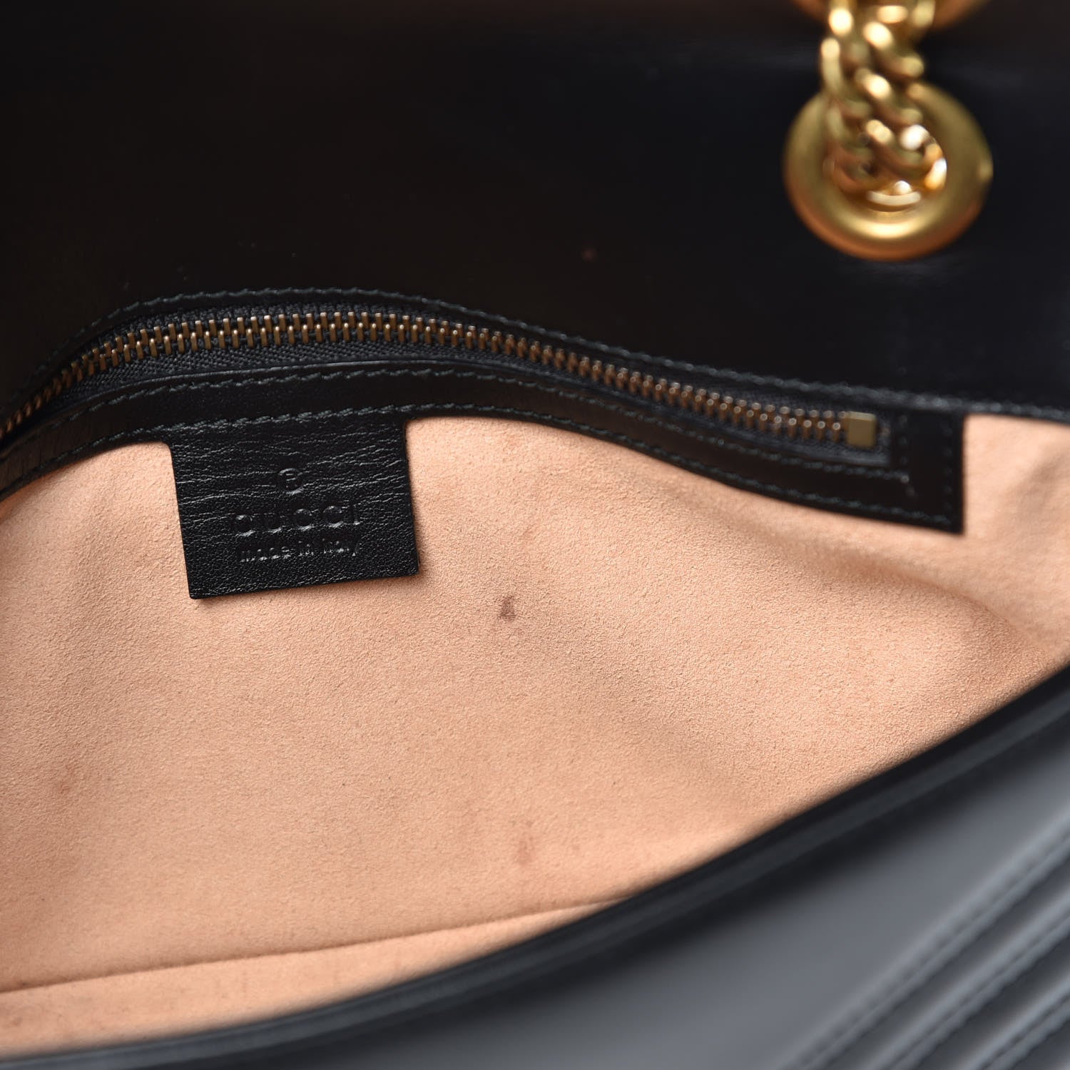 Gucci Calfskin Matelasse Small GG Marmont Shoulder Bag Black 12 of 13