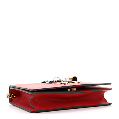 Gucci Calfskin Web Medium Peony Chain Shoulder Bag Red 4 of 13