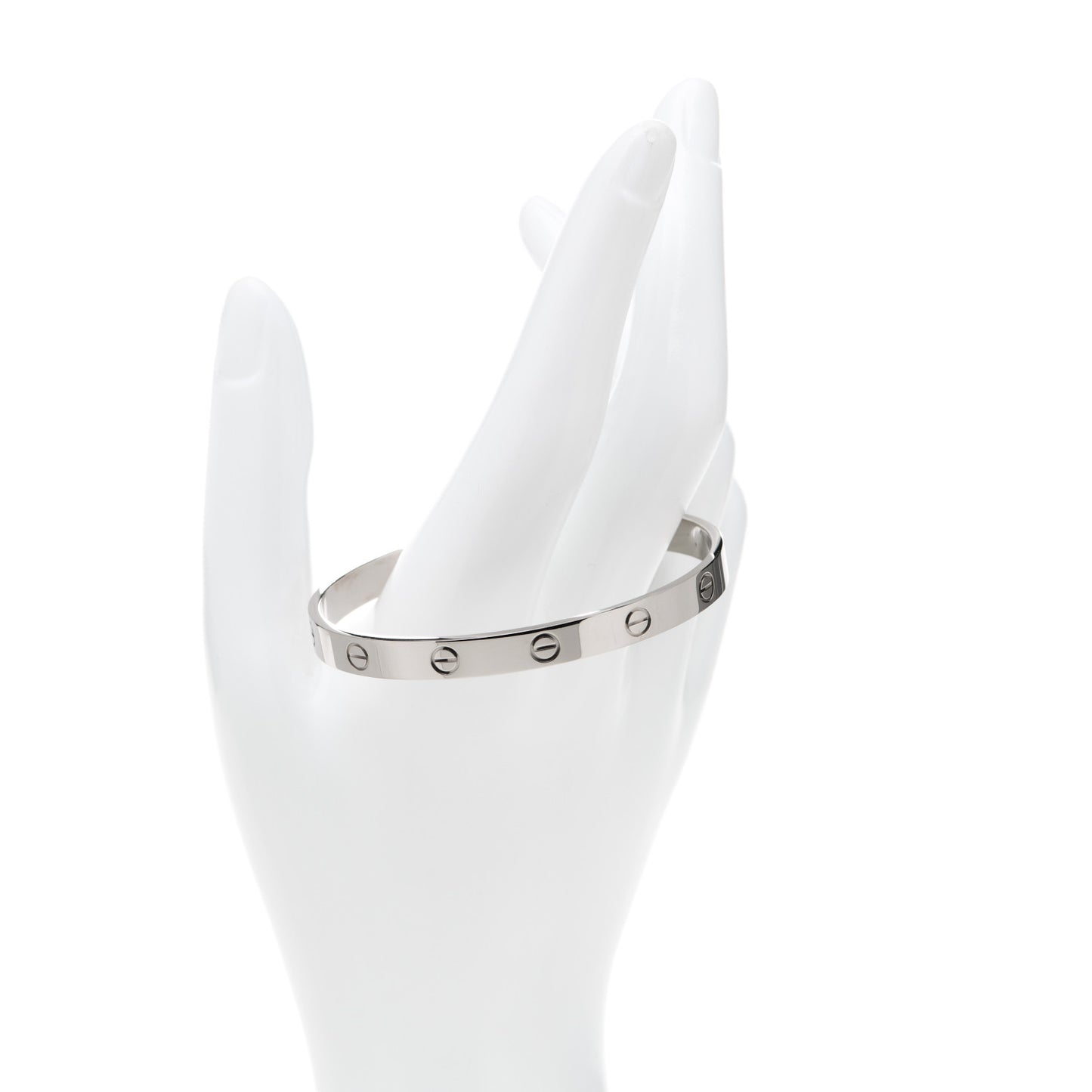18K White Gold LOVE Cuff Bracelet 18