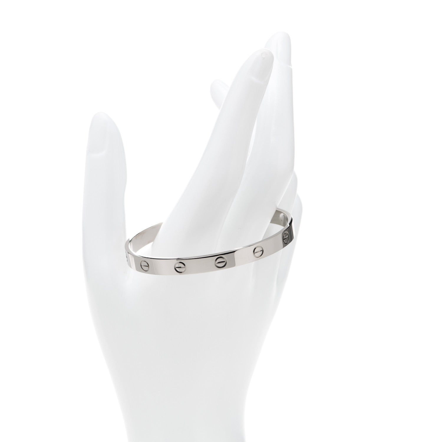 Cartier 18K White Gold LOVE Cuff Bracelet 18 2 of 4
