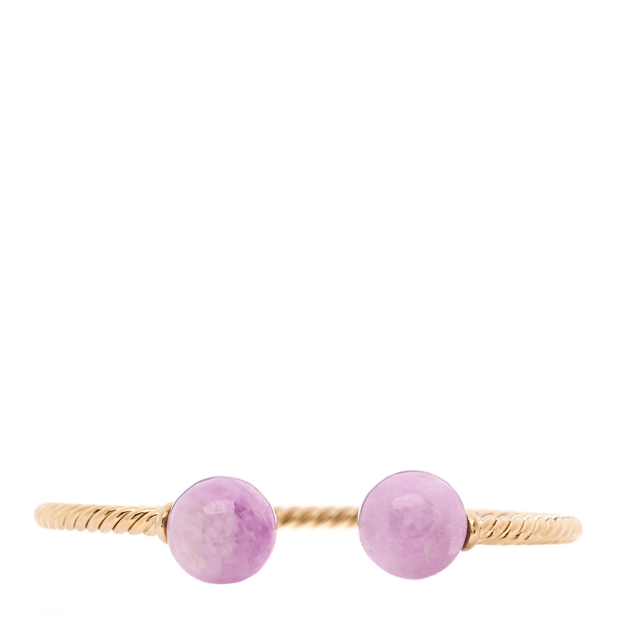 18K Yellow Gold Kunzite 12mm Solari Bead Bracelet