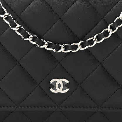 Chanel Lambskin Quilted Wallet On Chain WOC Black 9 of 12