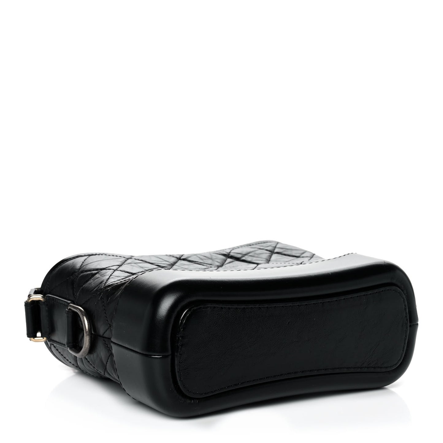 Aged Calfskin Quilted Small Gabrielle Hobo Black