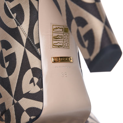 Gucci Fabric G Rhombus Print Platform Boots 38 Beige Cocoa 6 of 8
