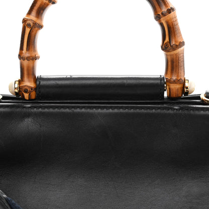 Gucci Nappa Bamboo Web Mini Nymphaea Top Handle Bag Black 13 of 13