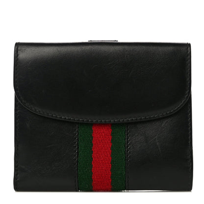 Gucci Calfskin Web Compact Wallet Black 1 of 16