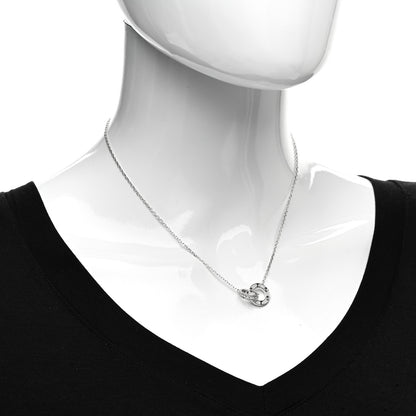 Cartier 18K White Gold Diamond Interlocking LOVE Paved Necklace 2 of 4