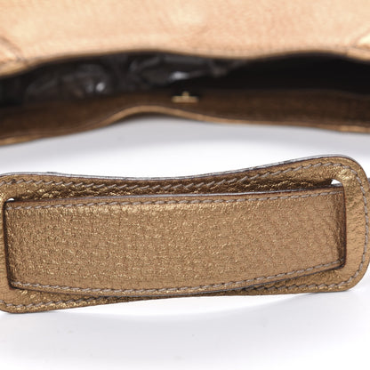 Gucci Metallic Pebbled Calfskin Hasler Hobo Gold 12 of 15