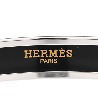 Hermes Enamel Printed Narrow Bracelet 70 Blue Orange 4 of 5