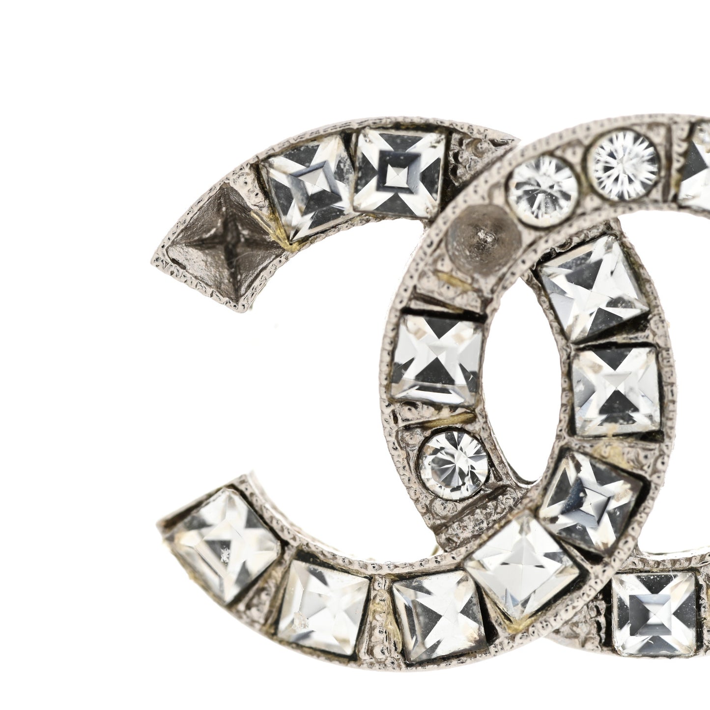 Crystal CC Earrings Silver