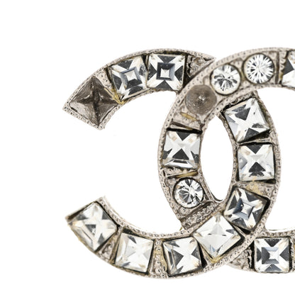 Chanel Crystal CC Earrings Silver 7 of 10