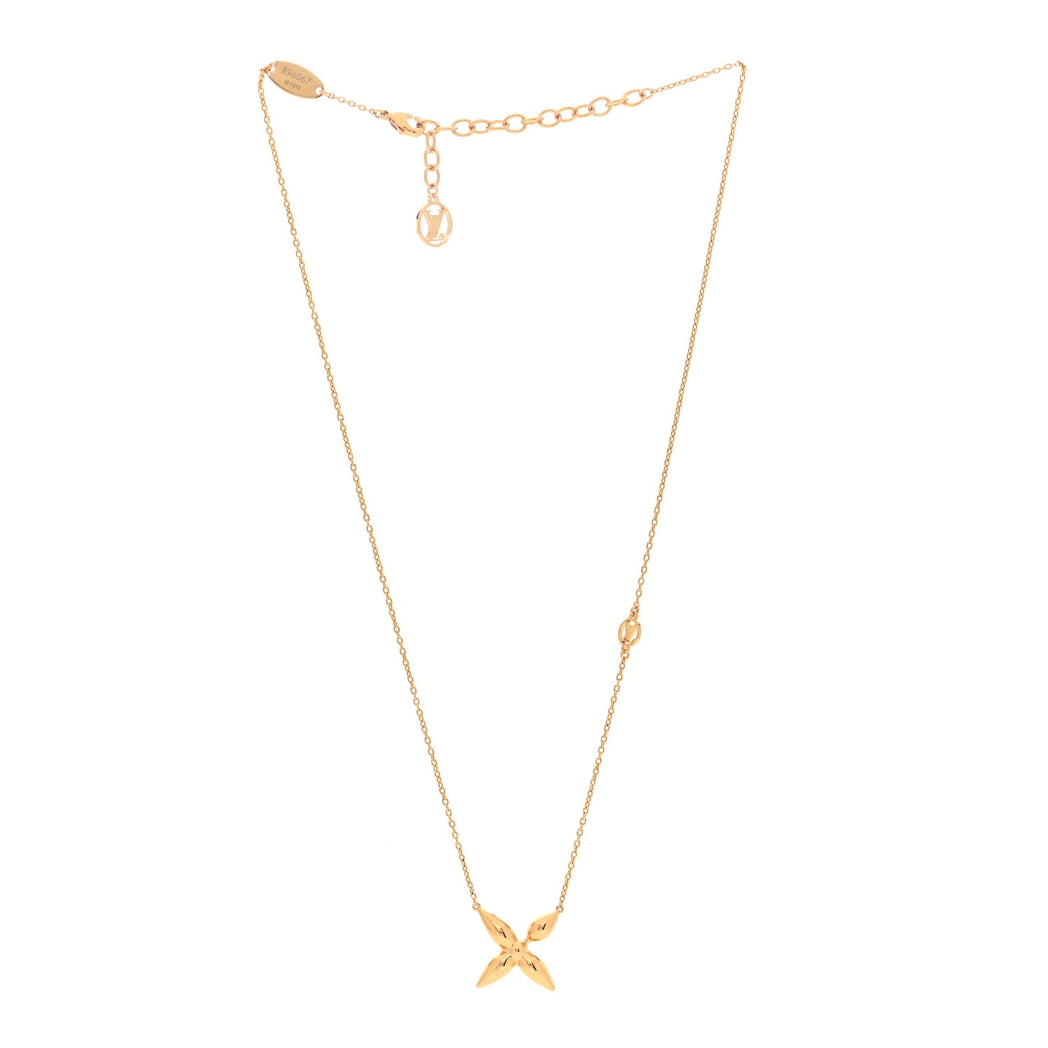 Louis Vuitton Metal Louisette Necklace Gold 3 of 4