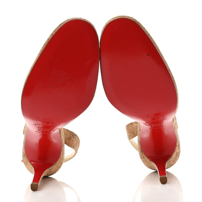 Christian Louboutin Cork Slingback Pumps 37 Natural 5 of 10