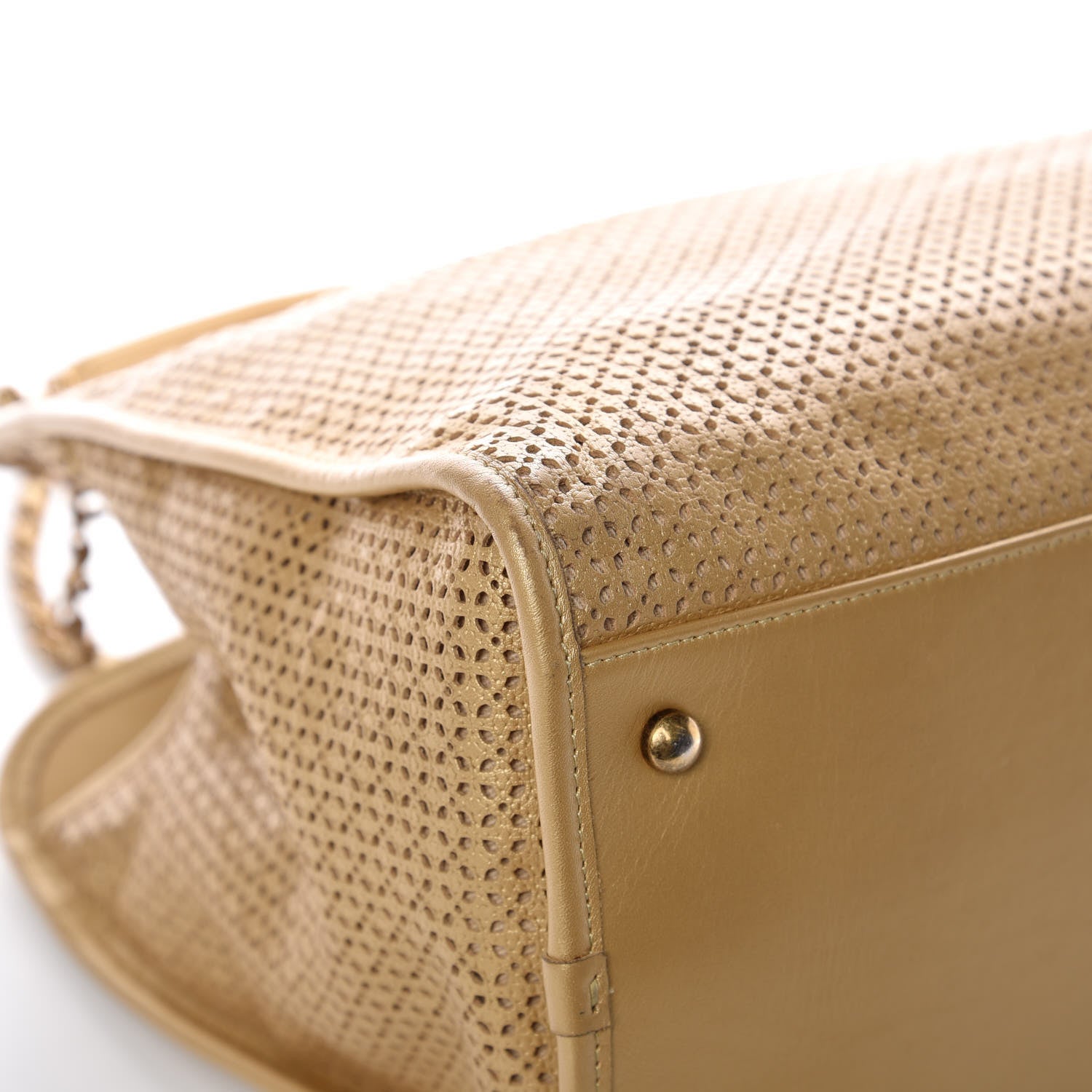 Chanel Metallic Calfskin Perforated Up In The Air Tote Gold 12 of 13