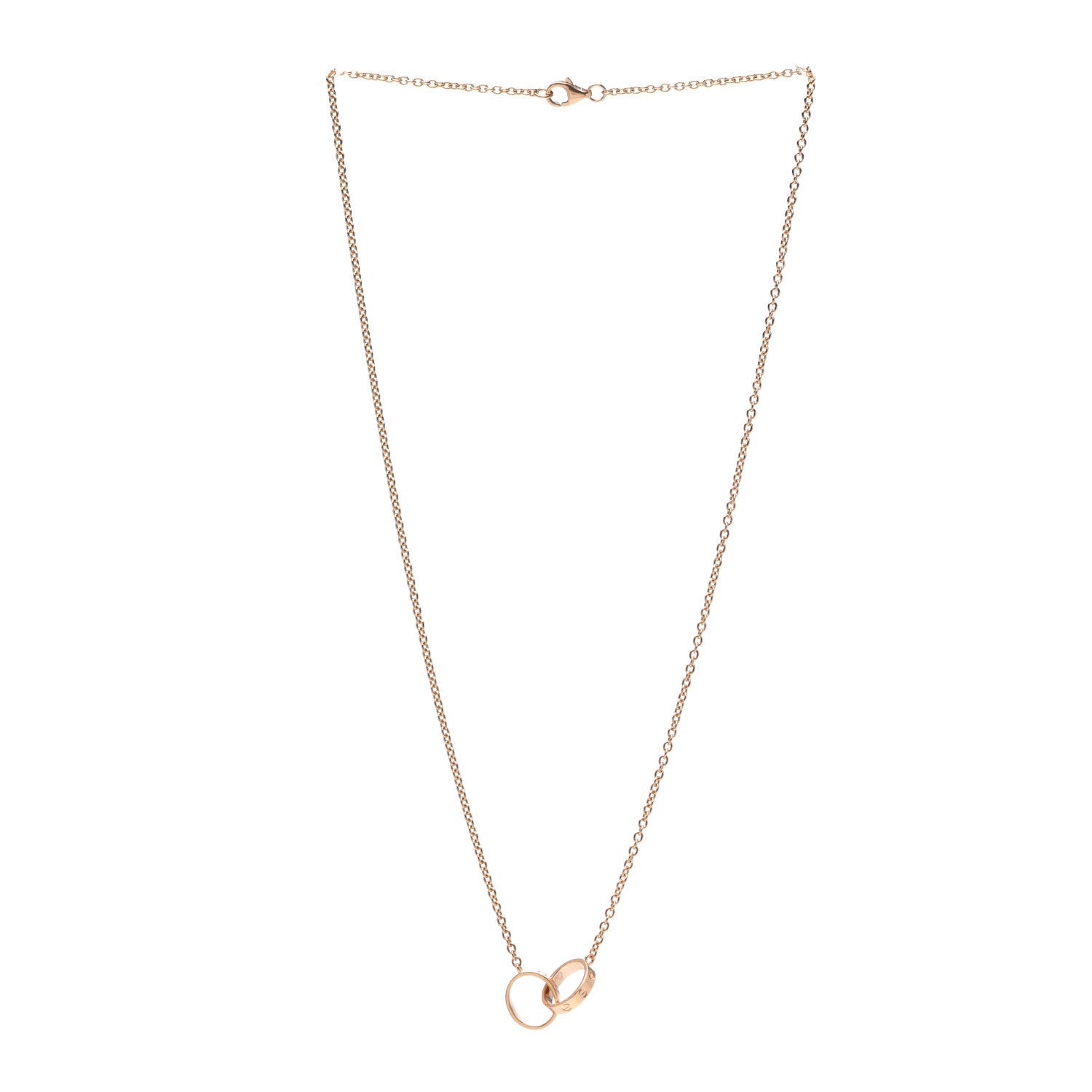 Cartier 18K Pink Gold Interlocking LOVE Necklace 3 of 5