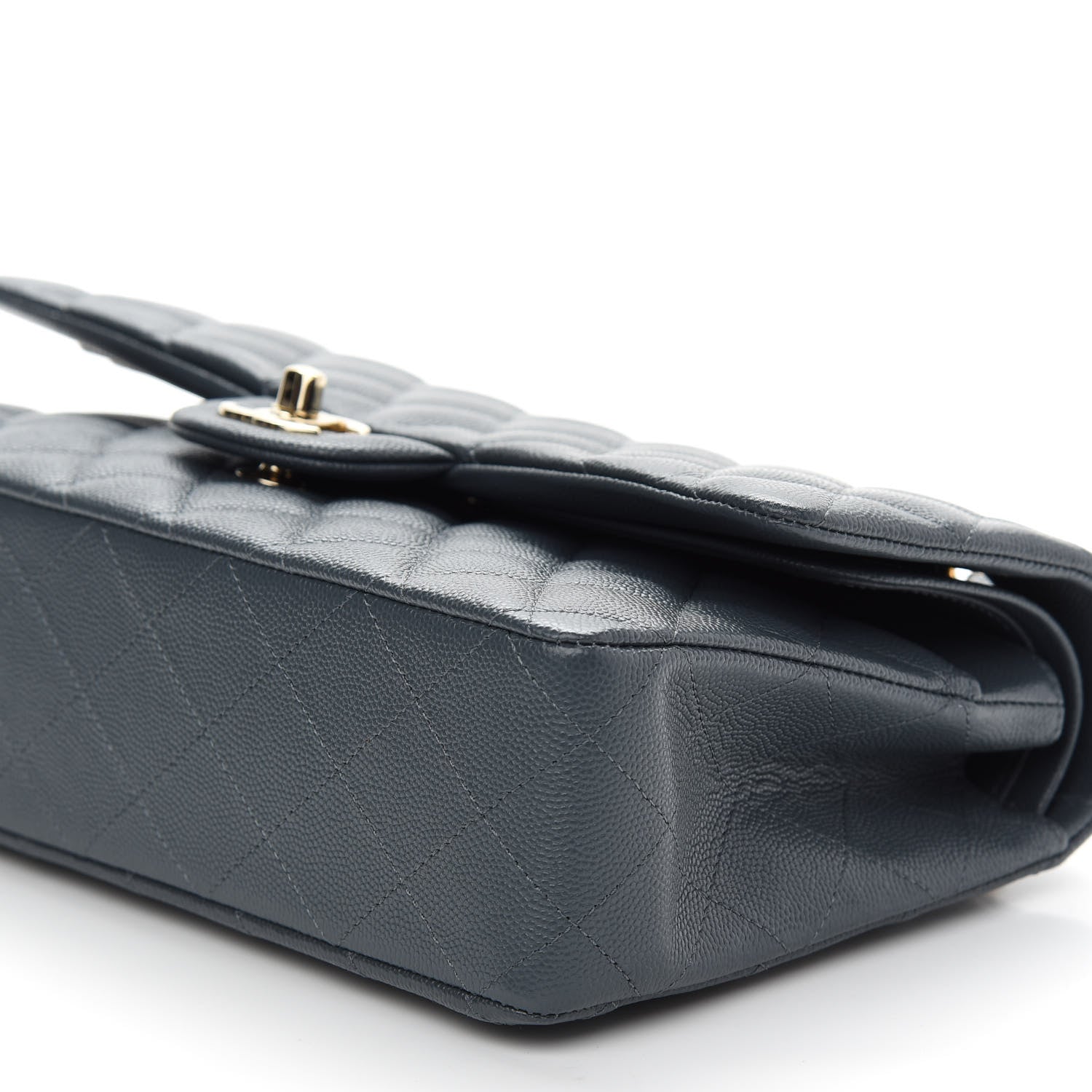 Chanel Caviar Quilted Medium Double Flap Dark Grey 9 of 9