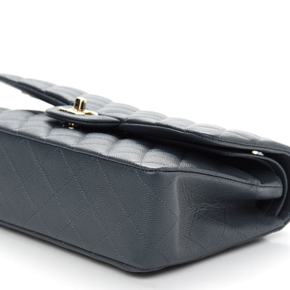 Chanel Caviar Quilted Medium Double Flap Dark Grey 9 of 9