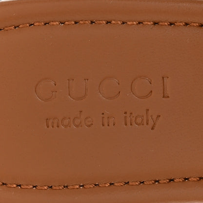 Gucci Calfskin Monogram Horsebit Womens Slide Sandals 37 Beige Ebony Sundial 7 of 9