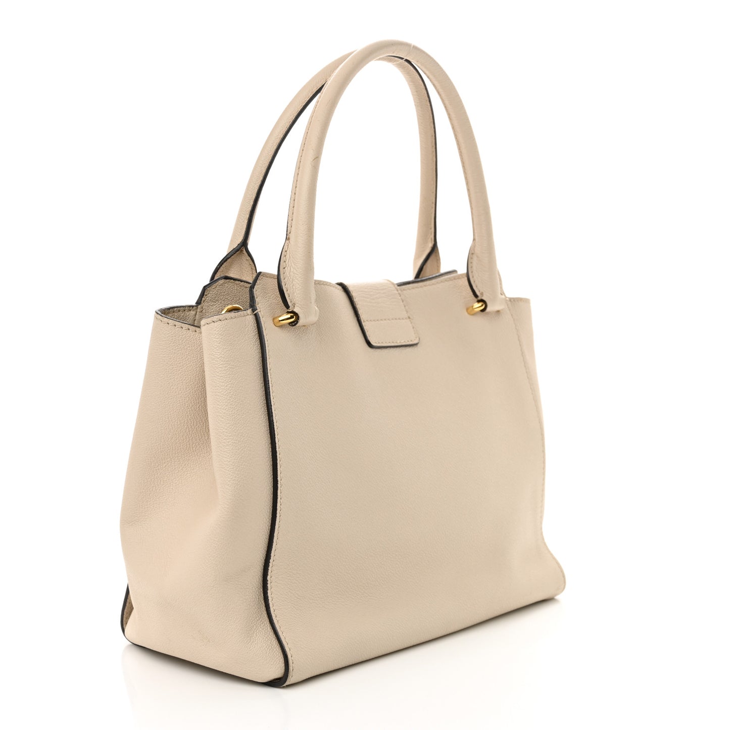 Soft Grain Calfskin Medium Buckle Tote Limestone