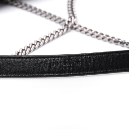 Saint Laurent Calfskin Y Quilted Monogram Small Loulou Chain Satchel Black 20 of 21
