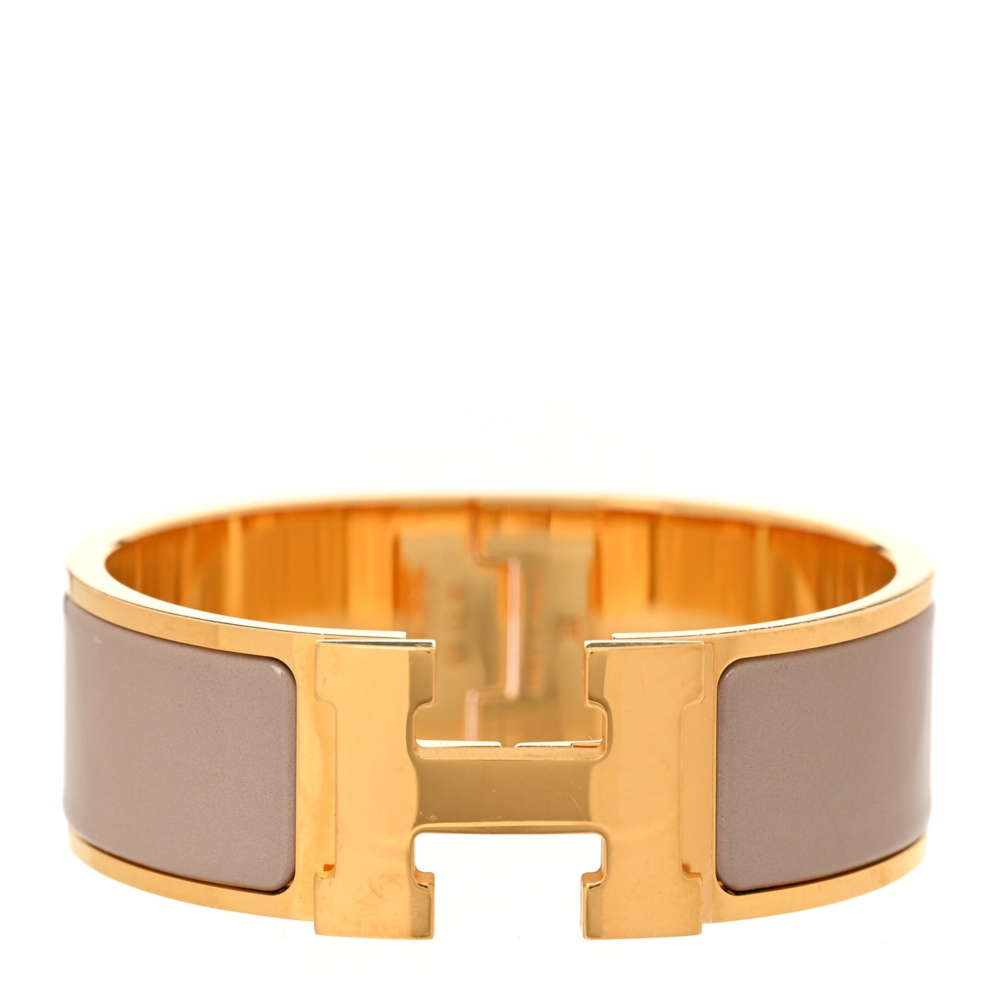 Enamel Wide Clic Clac H Bracelet PM Marron Glace