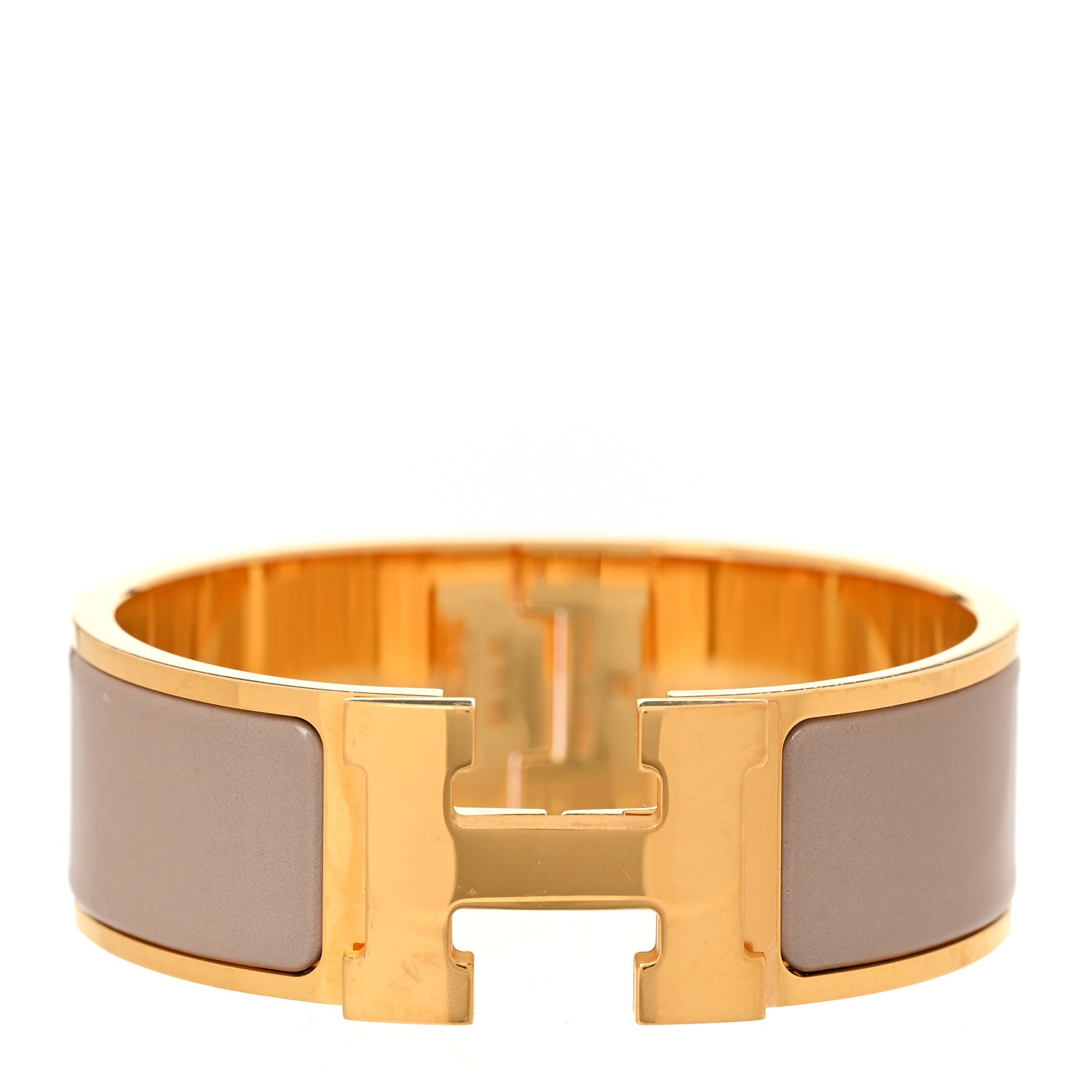 Hermes Enamel Wide Clic Clac H Bracelet PM Marron Glace 1 of 4