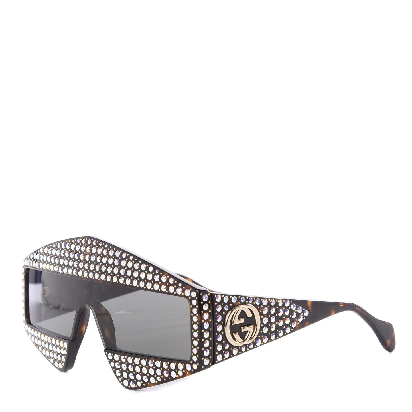 Crystal Rectangular Frame Sunglasses GG0357S Tortoiseshell