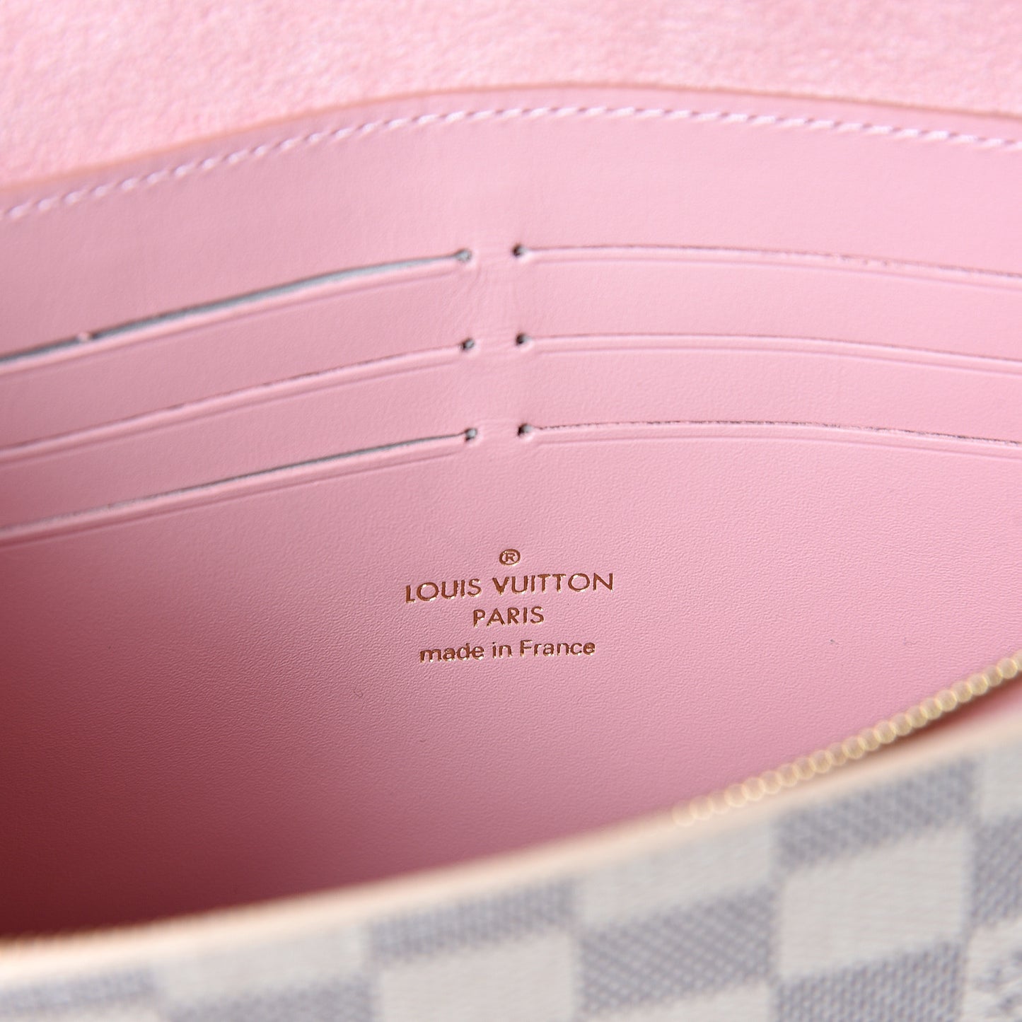 Damier Azur Croisette Chain Wallet Rose Ballerine