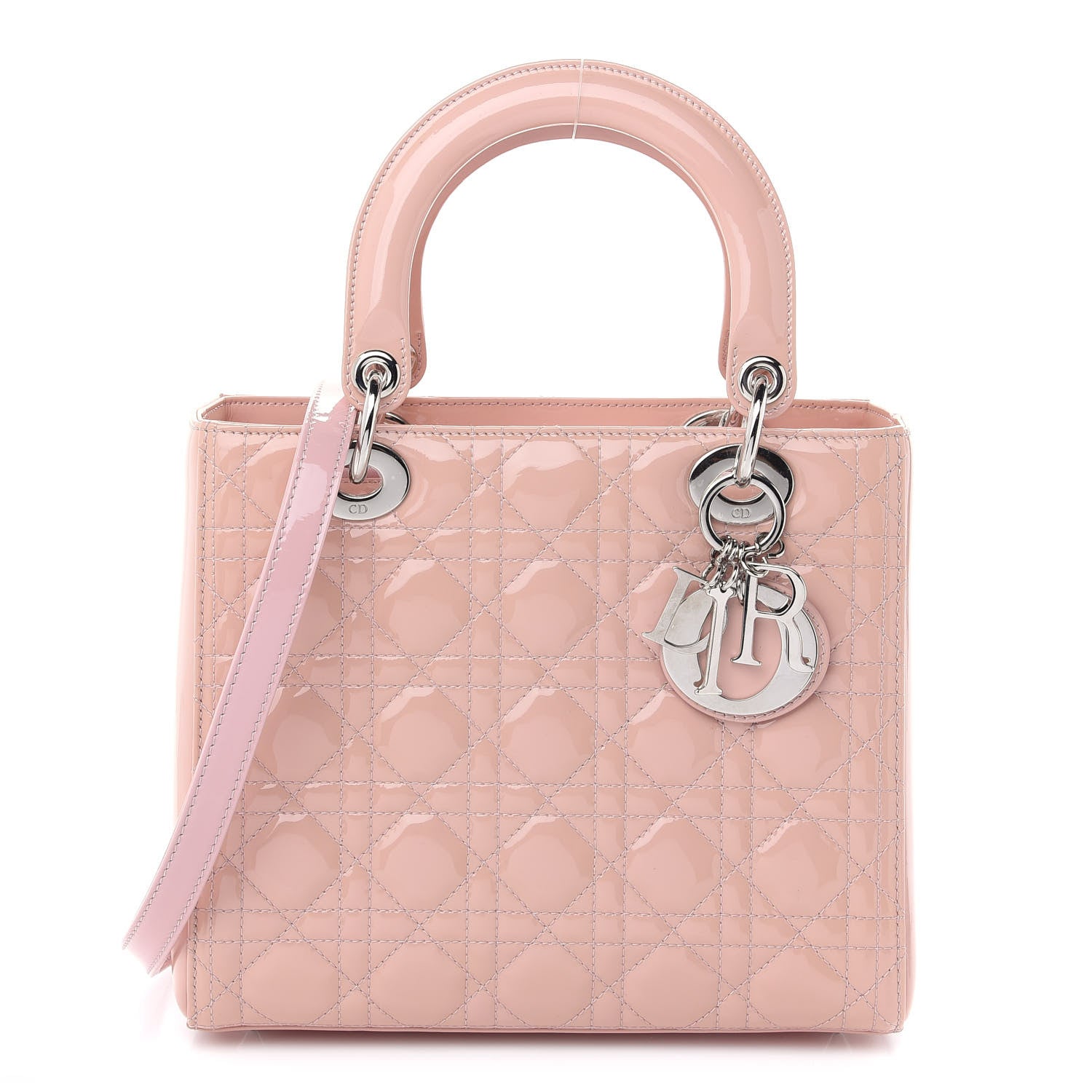 Christian Dior Patent Cannage Medium Lady Dior Rose Clair 1 of 9