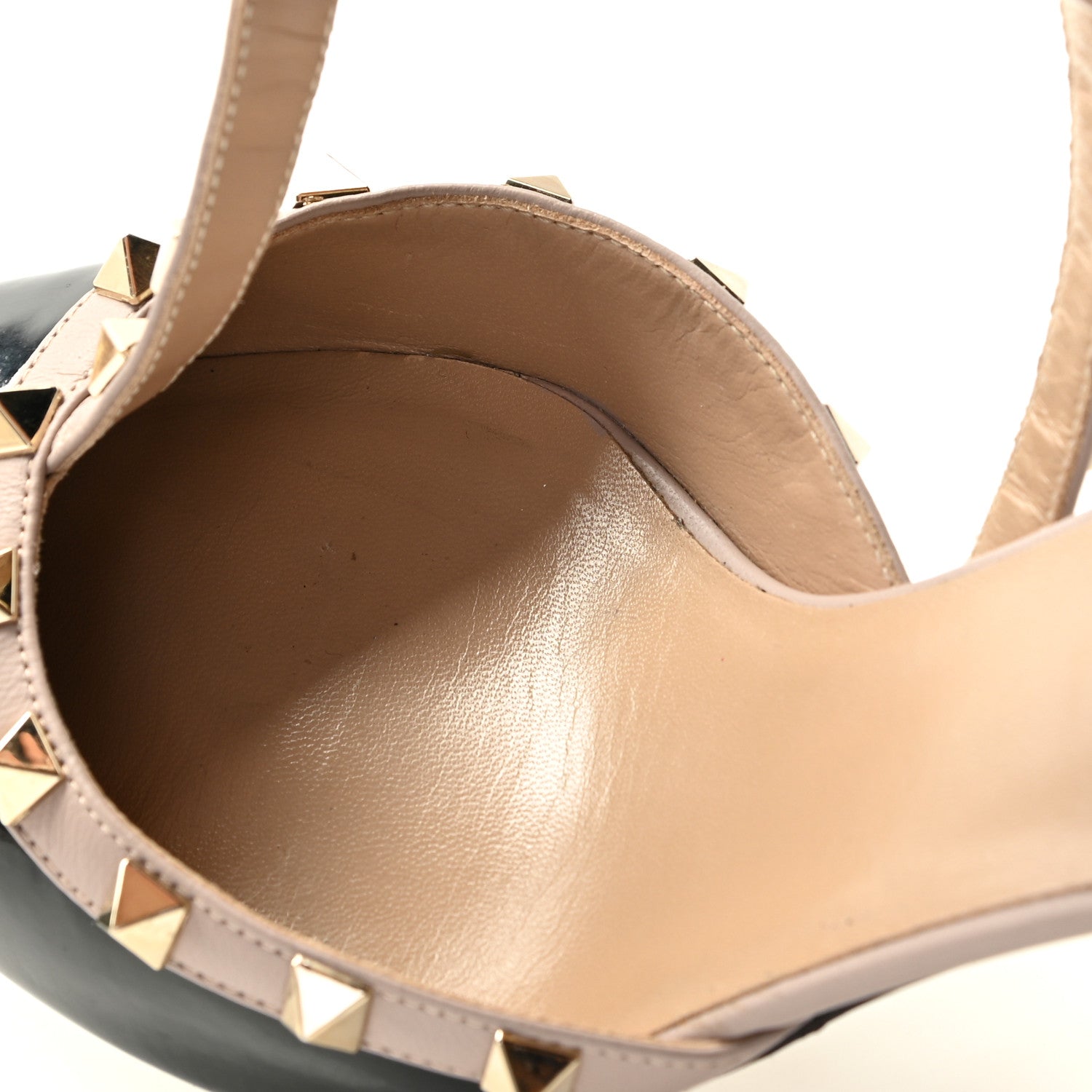 Valentino Garavani Patent Nappa Rockstud Ankle Strap 65mm Pumps 39 Black Poudre 8 of 13