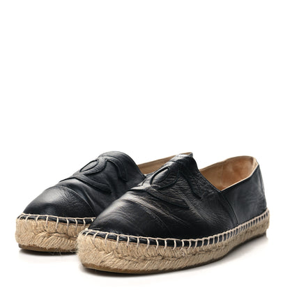 Chanel Lambskin CC Espadrilles 41 Black 3 of 10