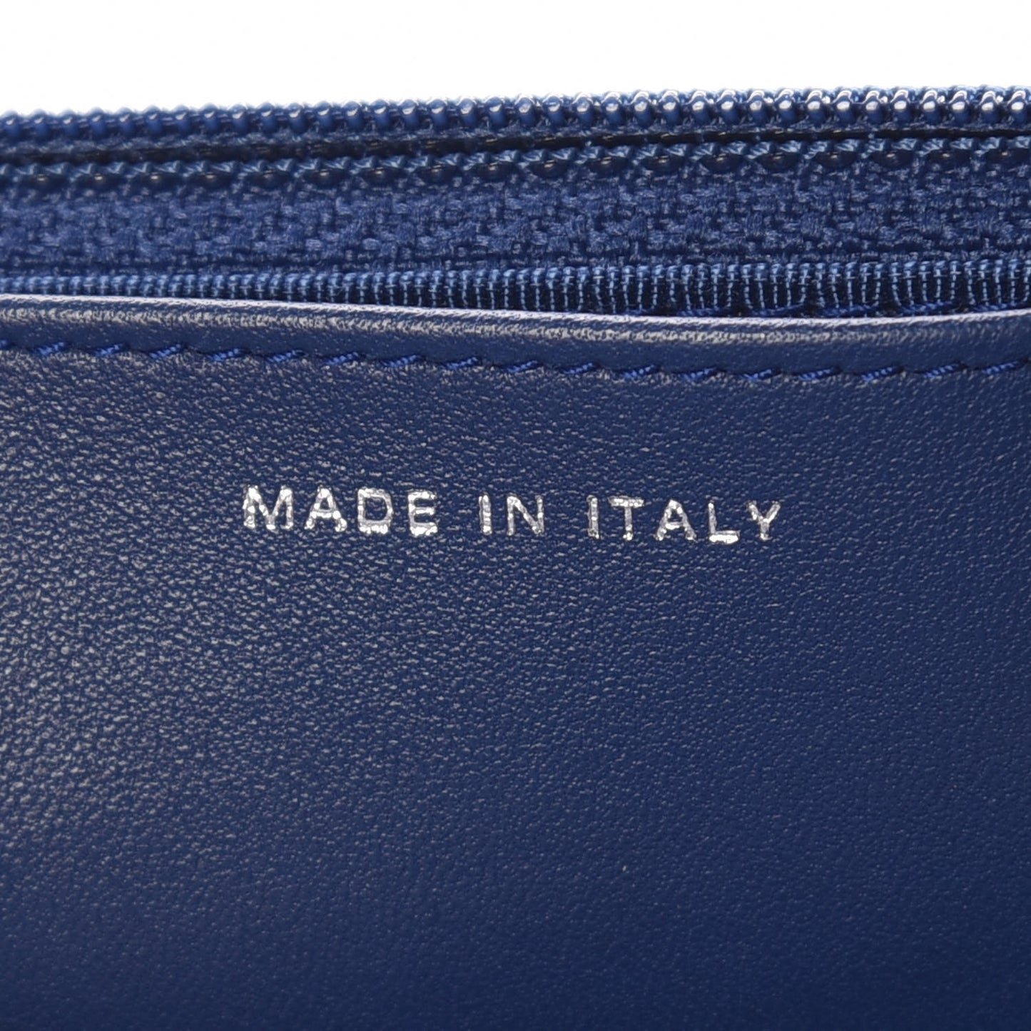 Lambskin Quilted Wallet On Chain WOC Dark Blue