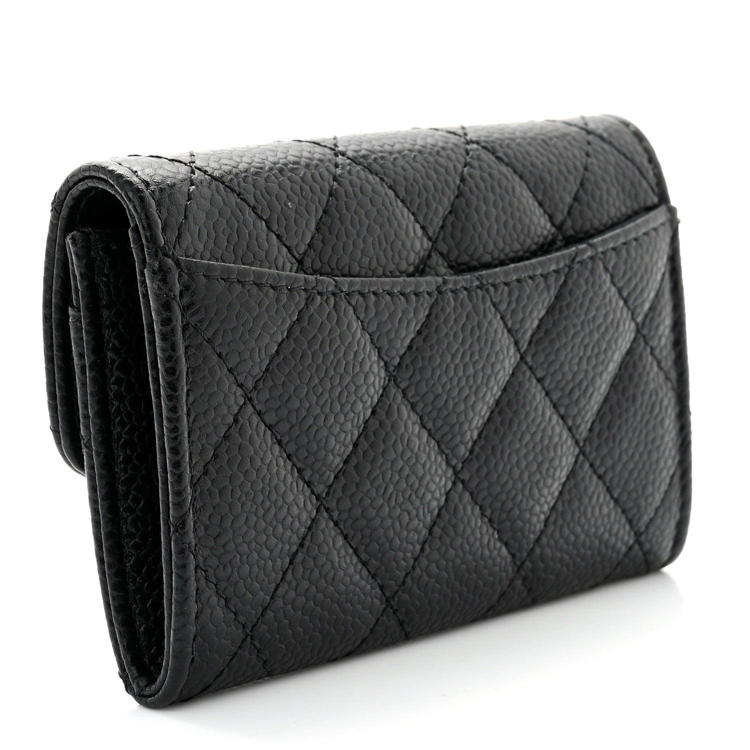 Chanel Caviar Quilted Flap Card Holder Wallet Black 3 of 8