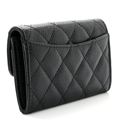 Chanel Caviar Quilted Flap Card Holder Wallet Black 3 of 8