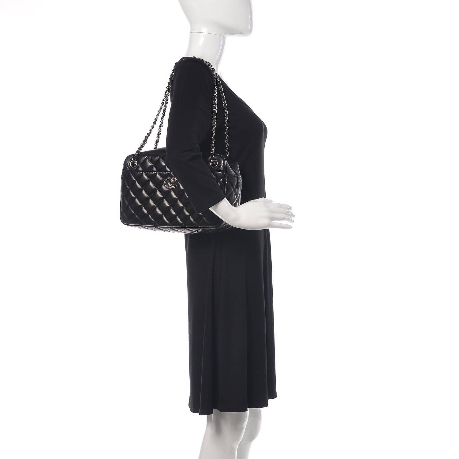 Chanel Lambskin Quilted Medium Camera Case Black 2 of 12
