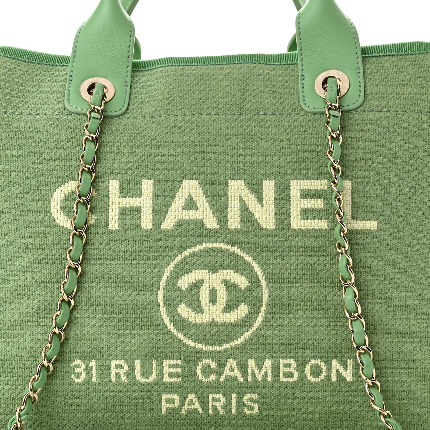 Chanel Mixed Fibers Small Deauville Tote Green 9 of 13