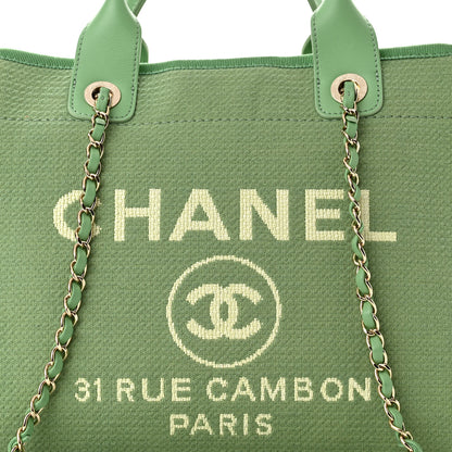 Chanel Mixed Fibers Small Deauville Tote Green 9 of 13
