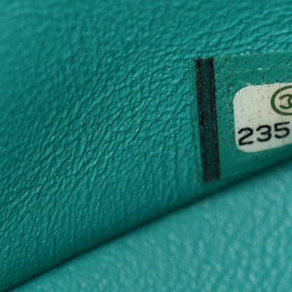 Chanel Caviar Quilted Medium Double Flap Turquoise 7 of 11