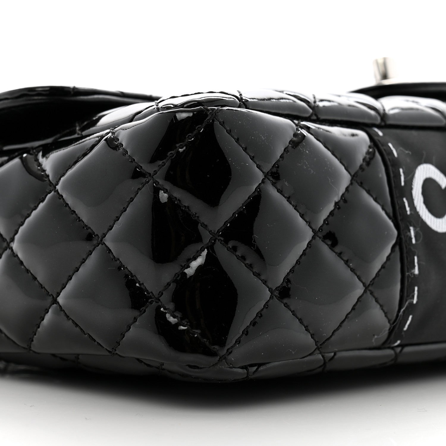 Chanel Patent Quilted Secret Label Medium Flap Black 9 of 11