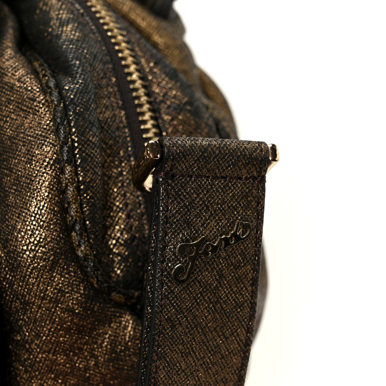 Fendi Zucca Nappa Nuvolata Vitello Tortuga Spy Bowler Tobacco Moro 12 of 12