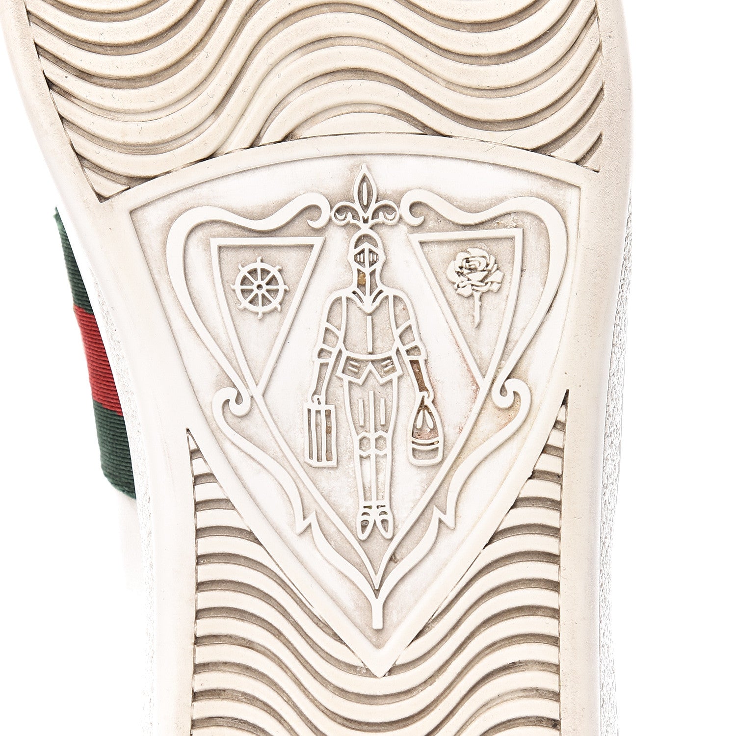 Gucci Calfskin Ayers Web Pineapple Ladybug Embroidered Womens Ace Sneakers 37 White 7 of 16