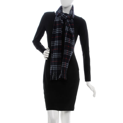 Burberry Wool Nova Check Fringe Scarf Blue 2 of 5