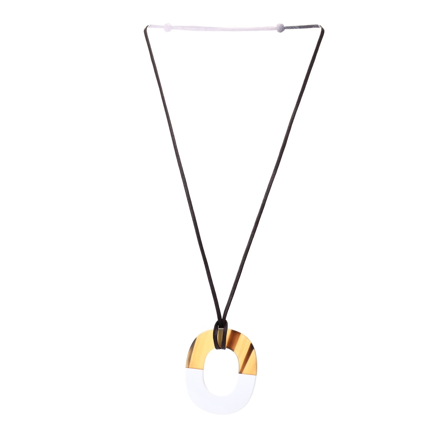 Hermes Buffalo Horn Isthme Pendant Necklace 3 of 6