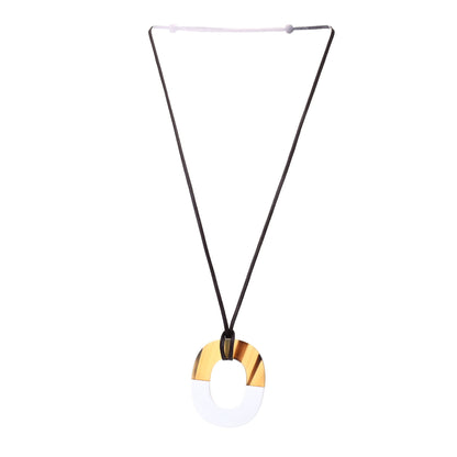 Hermes Buffalo Horn Isthme Pendant Necklace 3 of 6