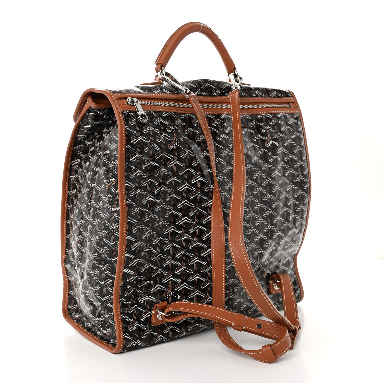 Goyard Goyardine Saint Leger Soft Briefcase Backpack Black Gold 3 of 11