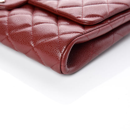 Chanel Caviar Quilted Clutch With Chain Flap Dark Red 6 of 10