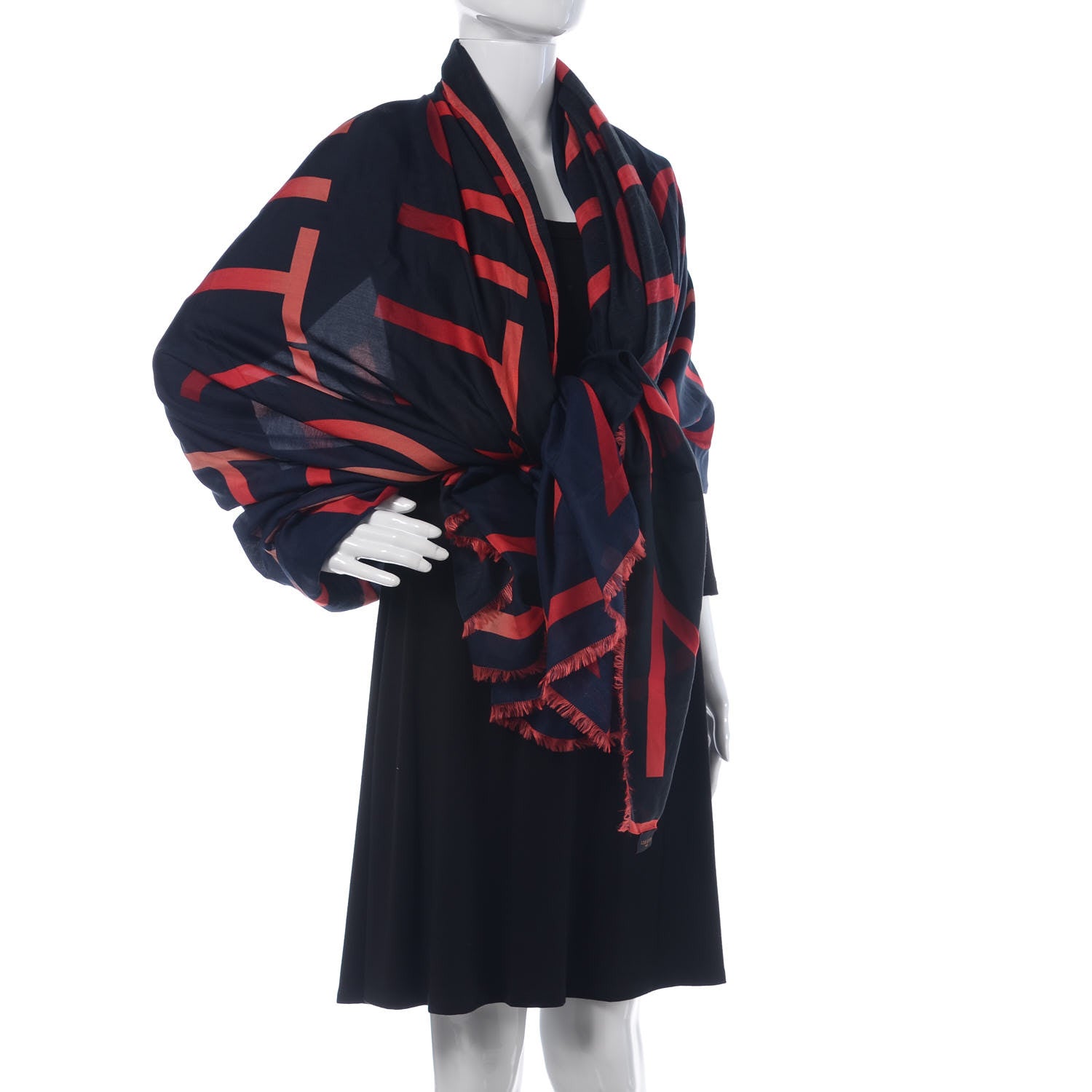 Louis Vuitton Cotton Silk LV Neon Stole Shawl Blue Infini 2 of 8
